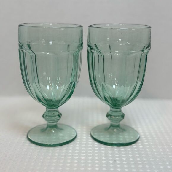 Vintage Libbey Gibraltar DuraTuff Spanish Green Iced Tea Glasses Set of 2 - Picture 2 of 6